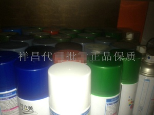 。380ML可立美自动手喷漆黑白蓝天兰葱绿大猩红黄银浅中灰光油色