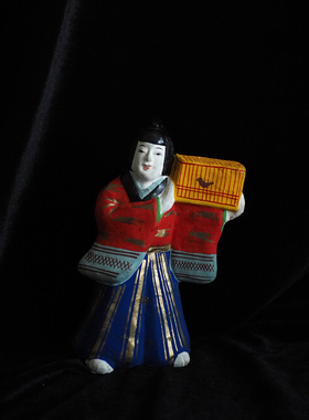 中古日本陶制人偶陶制人物摆件