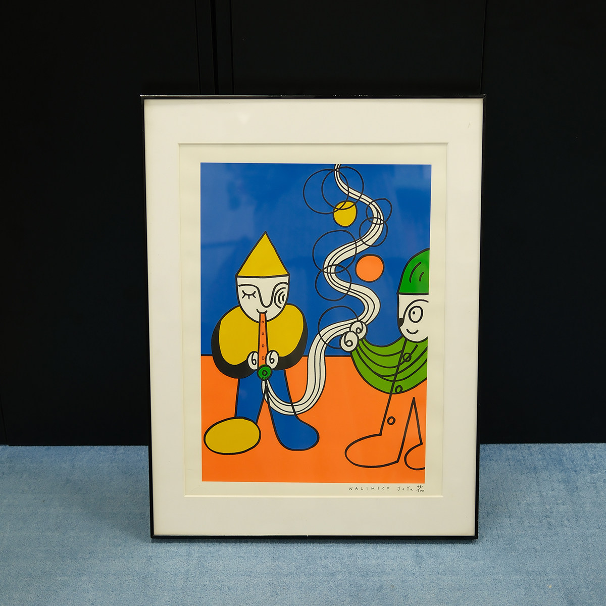 孤品中古日本插画家NALIHICO JOYA色彩人物丝网版画 装饰画