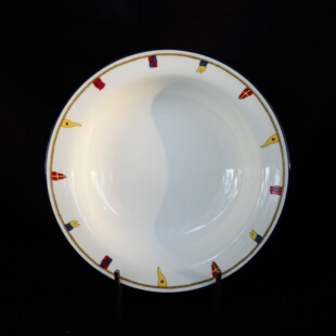 双子商店 中古法国Richord Ginori国旗系列复古陶瓷盘 骨瓷深盘