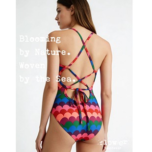 FLOW 单层系带｜中叉｜带挂钩｜买即送胸贴 ER彩虹千层竞速泳衣｜