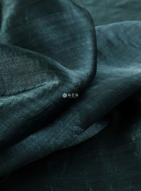F重磅竖向水绿色光泽感醋酸混纺幻色布料礼服裙子服装设计师面料B