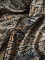 European and American retro metallic snake print fabric shirt dress half-skirt pants spring and summer designer fabric A thumbnail 5