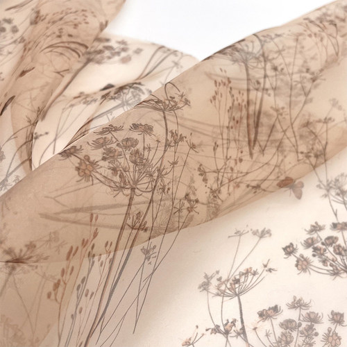 布艺岛欧根纱汉服复古树木印花