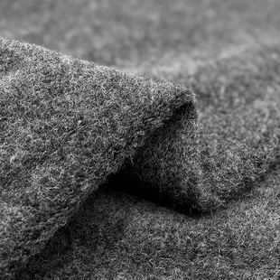 布艺岛进口纯色深灰色柔软弹力针织羊毛羊绒面料秋冬服装布料批发