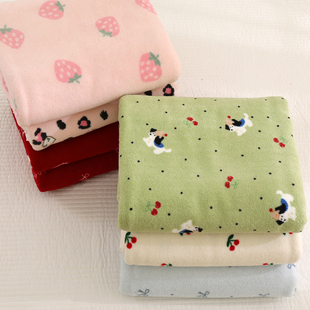 婴儿a类儿童冬季加厚保暖雪粒绒珊瑚绒睡衣布料法兰绒家居服毛毯