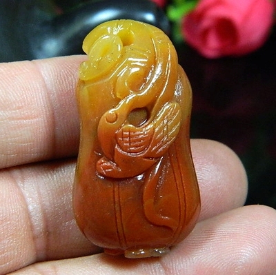 精雕吊坠如意天然玉石送挂绳