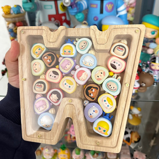 萌粒收纳字母相框迷你公仔收纳盒小摆件松松叠叠乐手办盲盒展示架