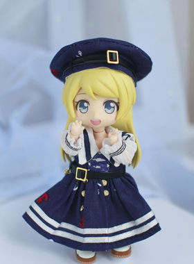 ob11娃衣海军风连衣裙仙女裙套装12分娃娃衣服