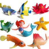 仿真海洋生物动物模型玩具鲨鱼鳄鱼虎鲸海龟海豚章鱼小丑鱼热带鱼