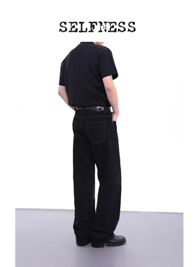 SELFNESS 重磅橙边赤耳日产KAIHARA窄幅双染黑Riri拉链原色牛仔裤