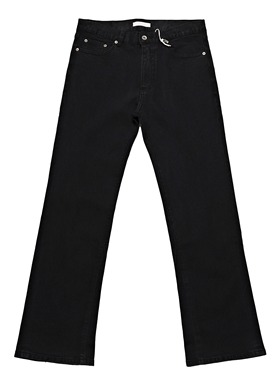 Selfness Vintage Cone高弹面料Riri拉链黑色水洗修身微喇牛仔裤