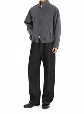 SELFNESS｜初剪羊毛铜氨丝双头拉链男士立领翻领夹克外套2色