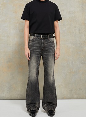 Selfness Kaihara Denim日产冈山面料复古水洗宽松微喇男款牛仔裤