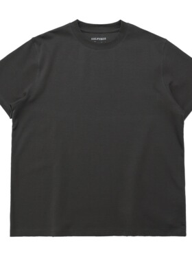 Selfness Flocked正肩微宽松通勤植绒字母圆领短袖T恤TEE4色