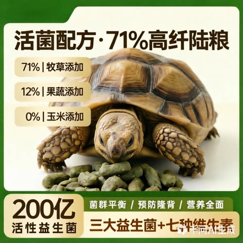 龟脉活菌膳食纤维营养饲料粮通用型沙漠雨林海岛旱地维生素陆龟粮