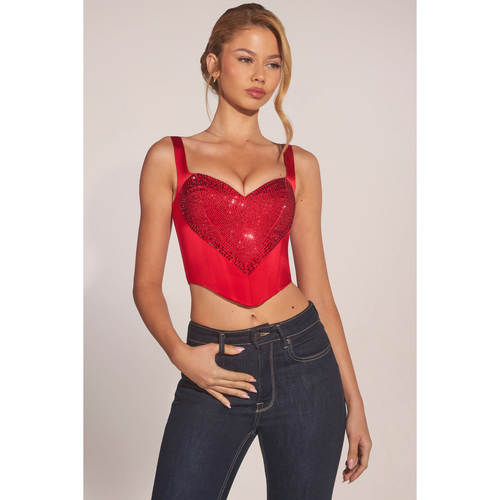英国代购正品09.10 名品ohpolly 女装新款 法式抹胸爱心闪亮背心