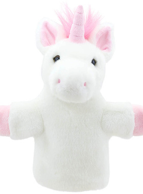 英国代购正品12.30 Unicorn Hand Puppet 独角兽手偶 毛绒玩偶