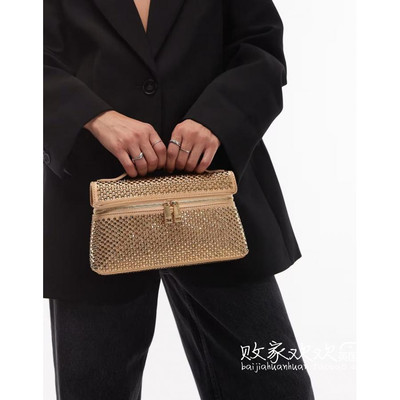 英国代购正品10.19 2025潮流导向 女包新款 设计金色闪亮手提包