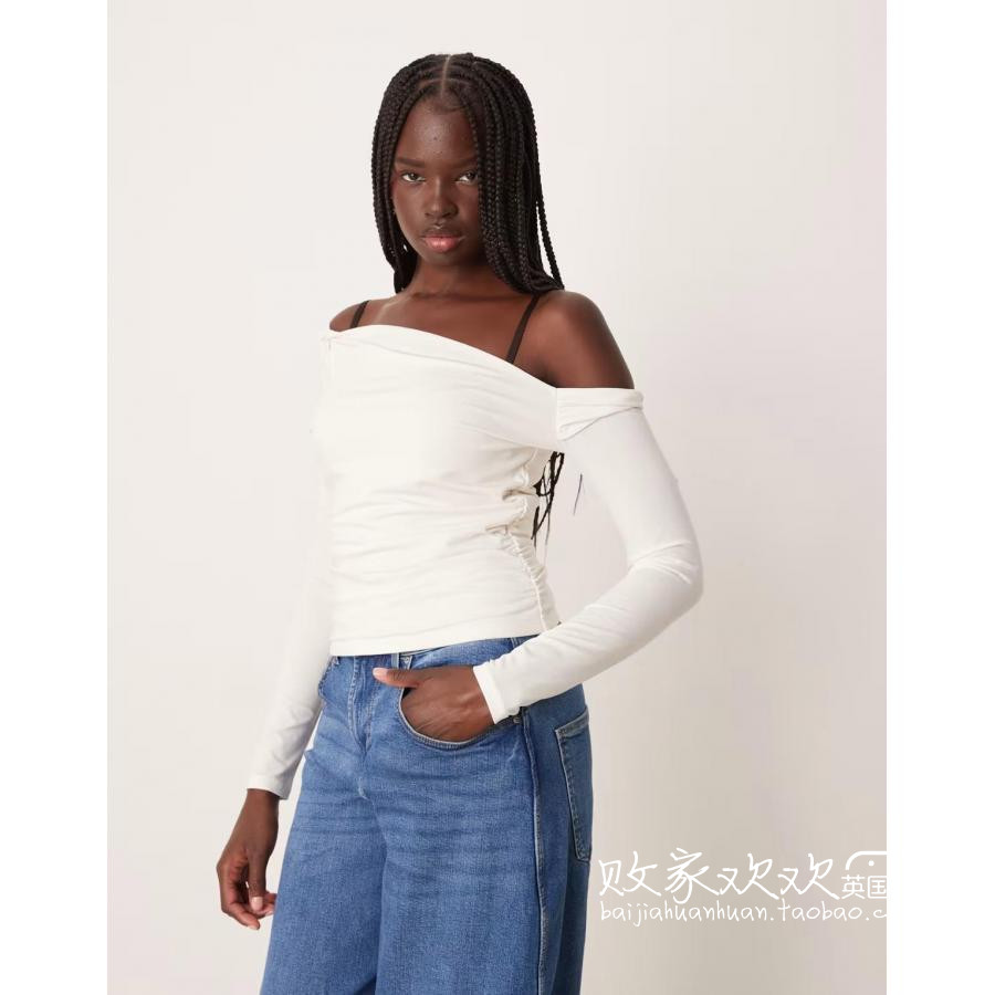 英国代购正品12.02 2025潮流导向 女装新款 浅色长袖舒适打底衫