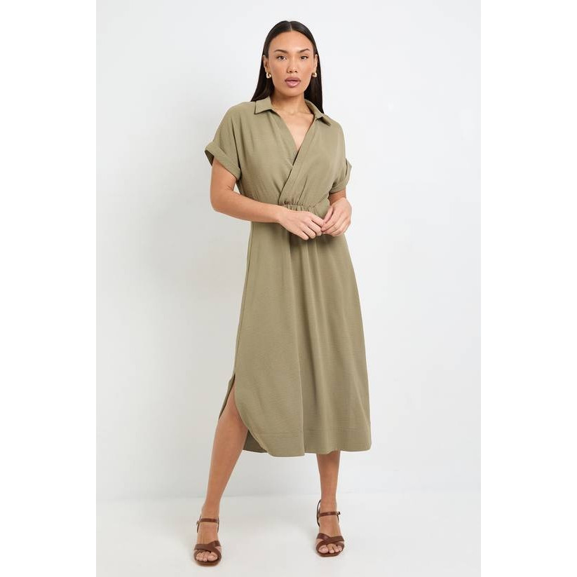 英国代购正品08.01 名品PL 女装新款 时尚衬衫长款百搭连衣裙