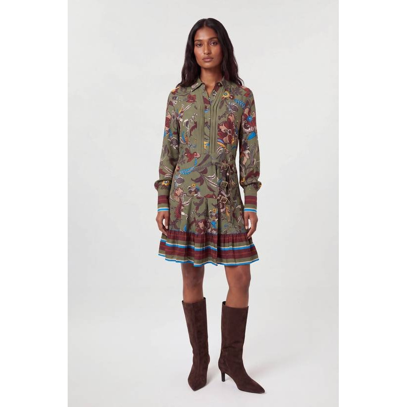 英国代购正品08.31 名品PL 女装新款 时尚翻译印花长袖连衣裙
