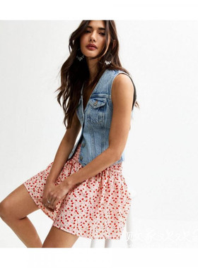 英国代购正品03.24 名品NL 女装新款 甜美碎花迷人百搭半身裙