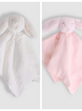 英国代购正品01.02 Pink Bella Bunny Plush Muslin 兔子安抚巾