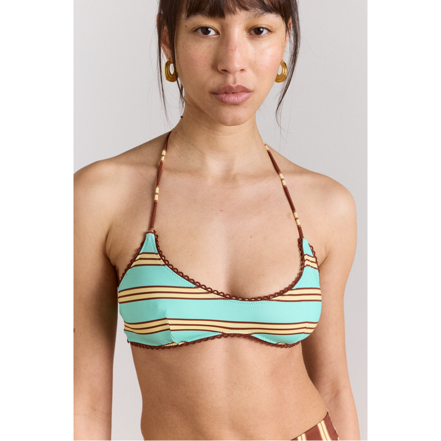 英国代购正品04.23 名品DM 女装新款 时尚吊带挂脖比基尼背心