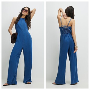 名品ER 女装 新款 英国代购 翻领拉链牛仔长款 03.21 时尚 连衣裙 正品