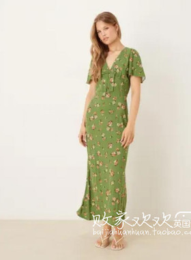 英国代购正品07.02 2025潮流导向 女装新款 时尚碎花长款连衣裙