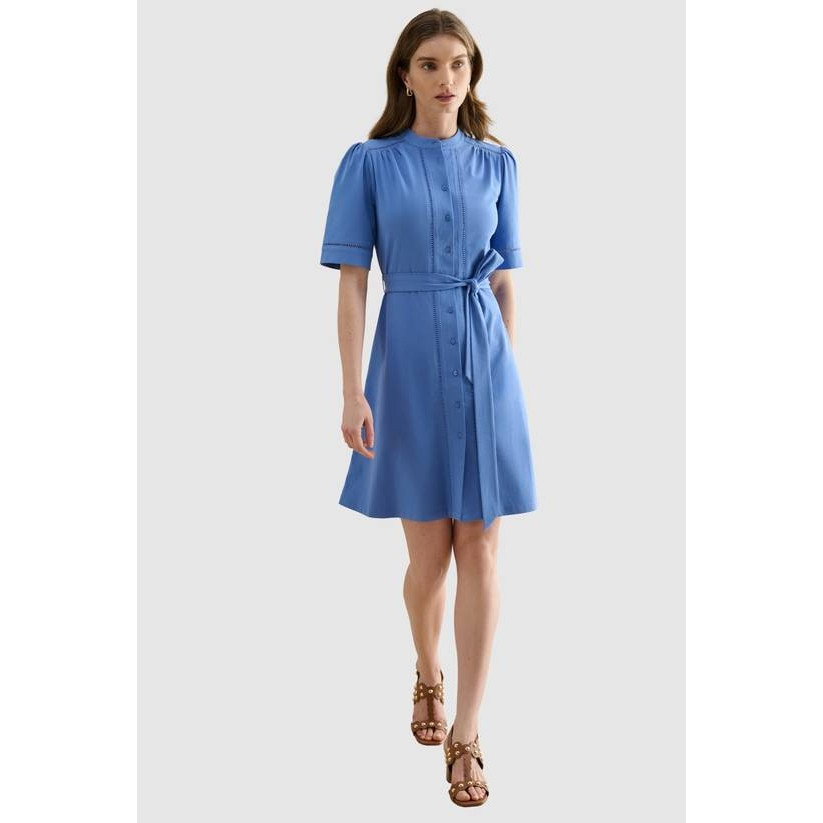 英国代购正品04.20 名品KM 女装新款 淑女风系腰带中长款连衣裙
