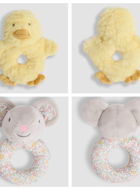 英国代购正品01.01 Duck Duck Soft Ring Rattle米老鼠 鸭鸭 摇铃