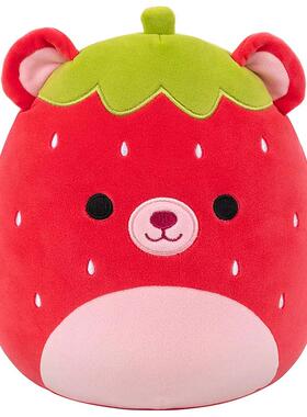 英国代购正品02.22 Squishmallows Romeo Strawberry罗密欧草莓熊