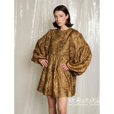 英国代购正品11.15 名品SJ 女装新款 设计提花显瘦宽松连衣裙