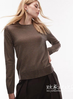英国代购正品10.04 2025潮流导向 女装新款 设计波点长袖舒适套衫