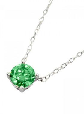 英国代购正品07.30 2025潮流导向 女装新款 绿闪钻吊坠设计项链