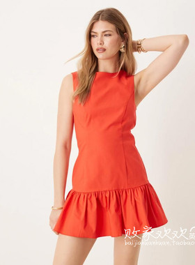 英国代购正品04.05 2025潮流导向 女装新款 时尚荷叶边连衣裙