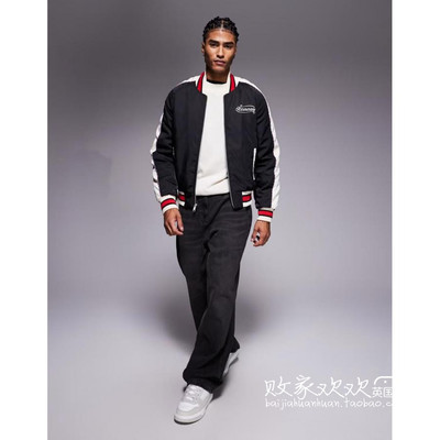 英国代购正品12.09 2025潮流导向 男装新款 潮牌图案深色短款夹克