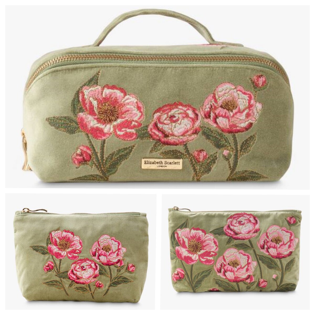 英国代购正品09.28 Elizabeth Scarlett Peony Pouch芍药花化妆包