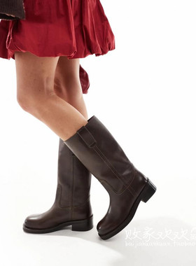 英国代购正品02.24 2025潮流导向 女鞋新款 时尚深色舒适百搭靴子