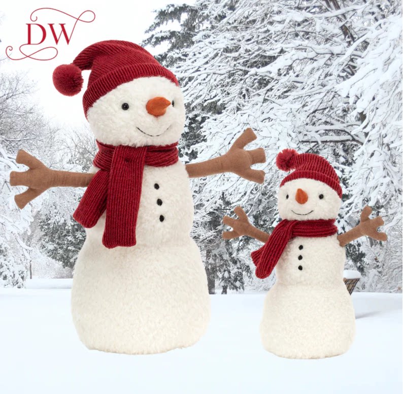 04.03 jellycat teddy snowman 泰迪雪人红帽子雪人