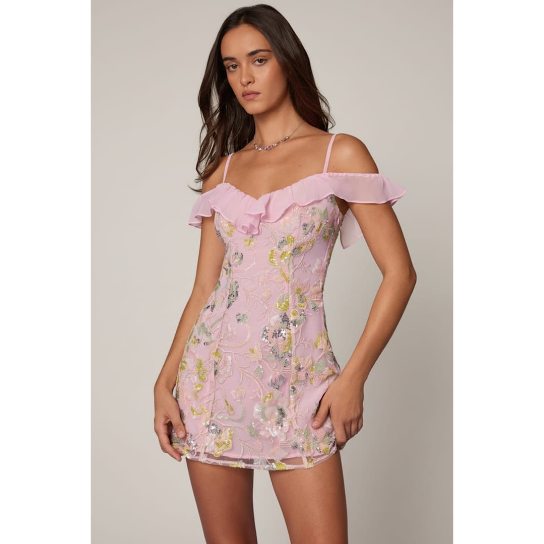 英国代购正品04.27 名品ohpolly 女装新款 荷叶边刺绣花连衣裙