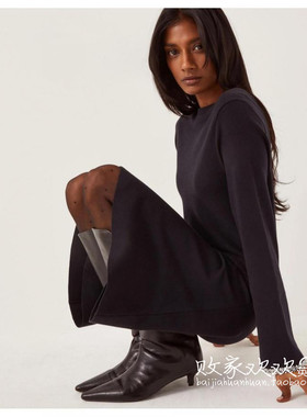 英国代购正品12.07 25秋冬女装 MONSOON 水钻装饰袖针织连衣裙