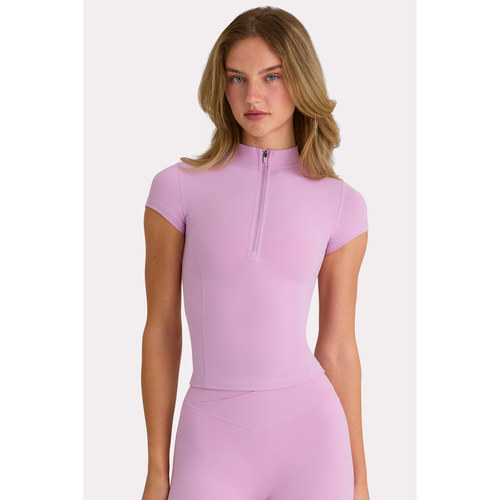 英国代购正品07.26 名品ohpolly 女装新款 半拉链短袖设计T恤