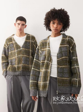 英国代购正品11.04 2025潮流导向 女装新款 休闲格子慵懒风开衫