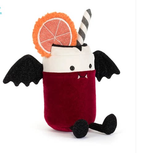 国内现货秒!08.14 Jellycat趣味伯爵血橙特调玩偶2026万圣节新品