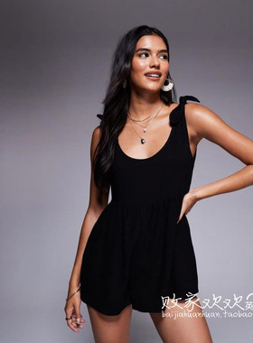 英国代购正品08.15 2025潮流导向 女装新款 深色短款舒适连衣裤