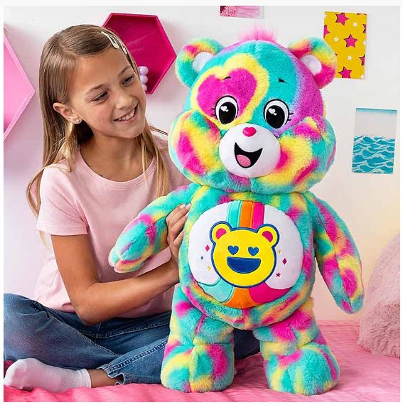 英国代购正品12.22 Care Bears Good Vibes Bear 彩虹小熊 玩偶