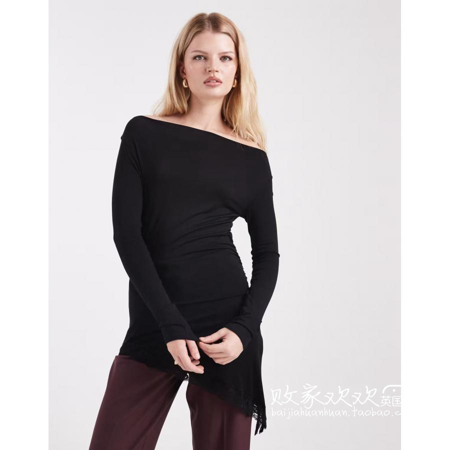 英国代购正品12.02 2025潮流导向 女装新款 设计不规则百搭小衫